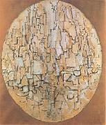 Piet Mondrian Oval Composition (Tree Study) (mk09) oil on canvas